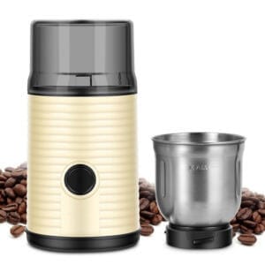 Excellent Coffee and Spice Grinder - 2.8 Ounce (oz) Bean Hopper Capacity for Brewing 12 Cups of Coffee (1)