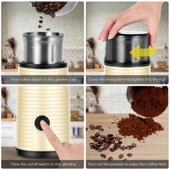 Excellent Coffee and Spice Grinder 2.8 Ounce oz Bean Hopper Capacity for Brewing 12 Cups of Coffee 4 - YLD™