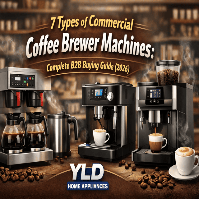 7 Types of Commercial Coffee Brewer Machines: Complete B2B Buying Guide (2026) 1 7 types of commercial coffee brewer machines B2B buying guide by YLD Home Appliances