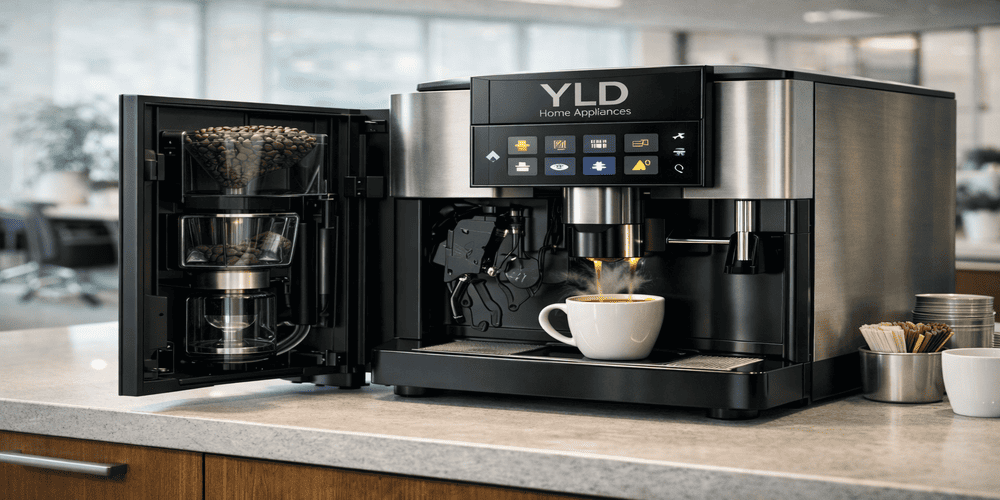 Fully Automatic Espresso Coffee Machine: Is It Worth It for Your Business in 2026? 2 Commercial espresso machine internal components shown in realistic professional product setup