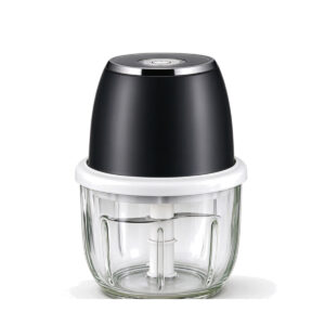 YLD Home 1219 portable blender cup in black with silver trim, full product on white background