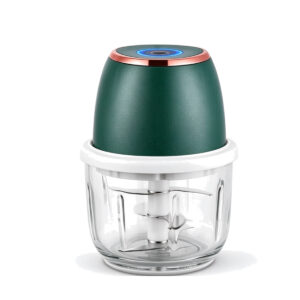 YLD Home 1219 portable blender cup in deep green with gold trim, full product on white background