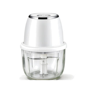 YLD Home 1219 portable blender cup in white with silver trim, full product on white background