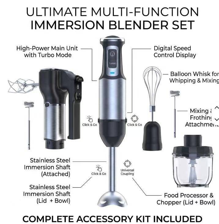 CX-5512 / CX-5514 Hand Blender Range 3 CX-5512 CX-5514 hand blender accessory system - YLD Home